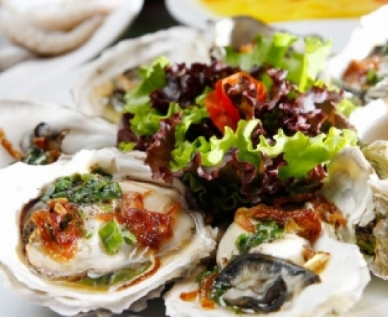Hàu sữa sashimi mù tạc
